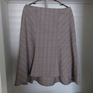 Vintage 90s Y2K Ingredients Brown Plaid Ruffle Midi Skirt Size 12